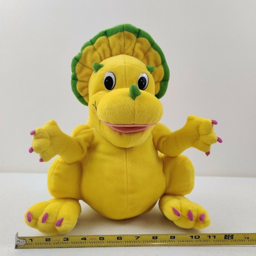 Scott Foresman Annie Yellow Dinosaur Hand Puppet Triceratops Plush - Picture 9 of 10
